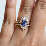 Aurora | Emerald Cut Blue Sapphire & Diamond Accented Ring