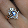 Aurora | Emerald Cut Blue Sapphire & Diamond Accented Ring