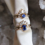 Aurora | 14K Round Blue Sapphire & Diamond Accented Ring
