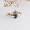 Aurora | Emerald Cut Blue Sapphire & Diamond Accented Ring