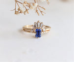 Aurora | Emerald Cut Blue Sapphire & Diamond Accented Ring