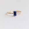 Aurora | Emerald Cut Blue Sapphire & Diamond Accented Ring