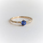 Aurora | 14K Round Blue Sapphire & Diamond Accented Ring