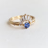 Aurora | 14K Round Blue Sapphire & Diamond Accented Ring