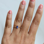 Aurora | Emerald Cut Blue Sapphire & Diamond Accented Ring