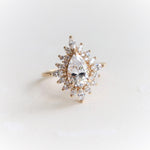 Lana | Pear Moissanite Halo Ring