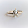 AVA | Pear 9 x 6 mm Charles & Colvard Moissanite® Cathedral Style Solitaire Ring - Emi Conner Jewelry 