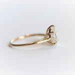 AVA | Pear 9 x 6 mm Charles & Colvard Moissanite® Cathedral Style Solitaire Ring - Emi Conner Jewelry 