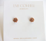 ROSE | 9K and 14K Rose Stud Earrings - Emi Conner Jewelry 