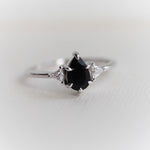 Alexis | 14k Pear Black Onyx & Triangle Moissanite Ring