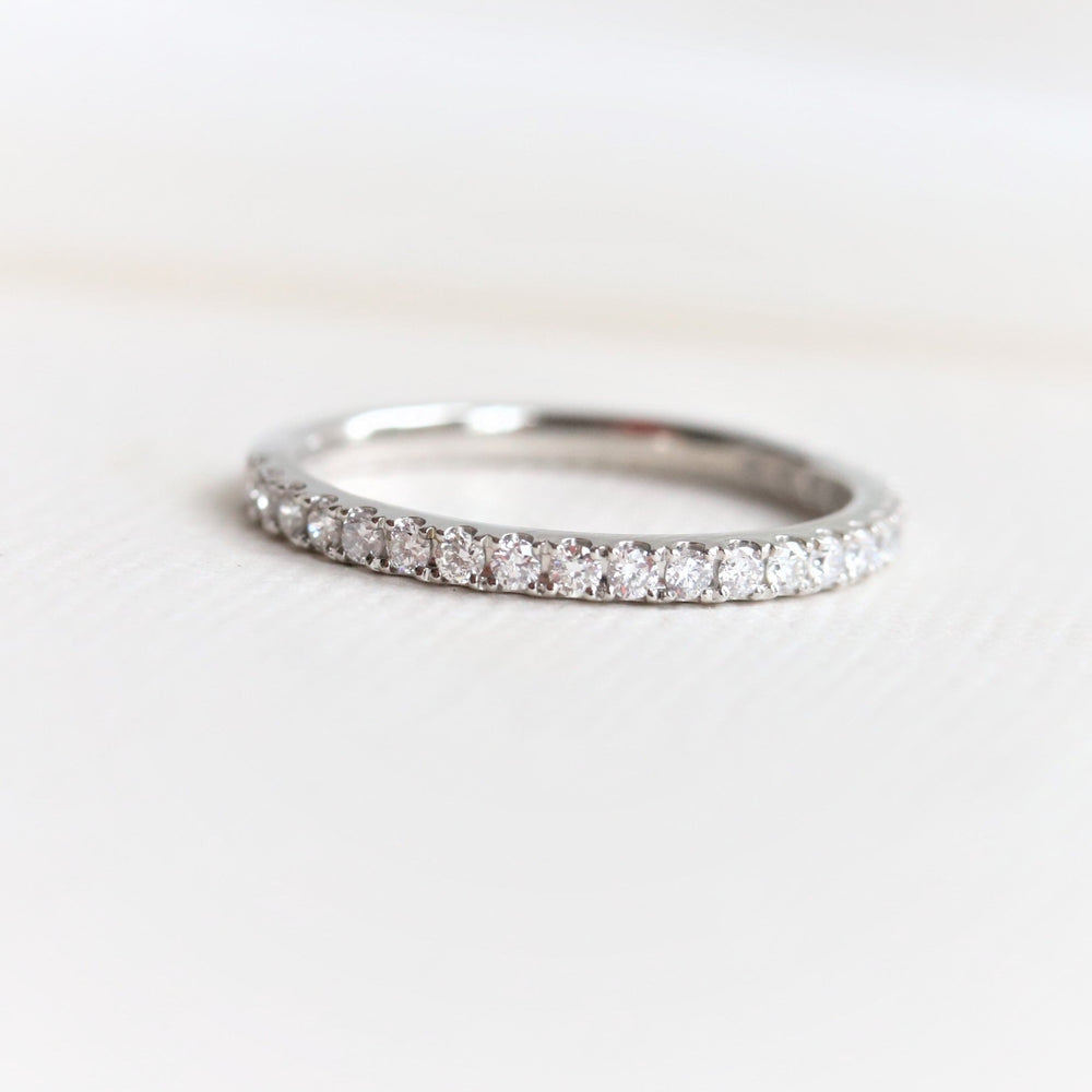 2 mm Pave' Set Diamond Wedding Ring