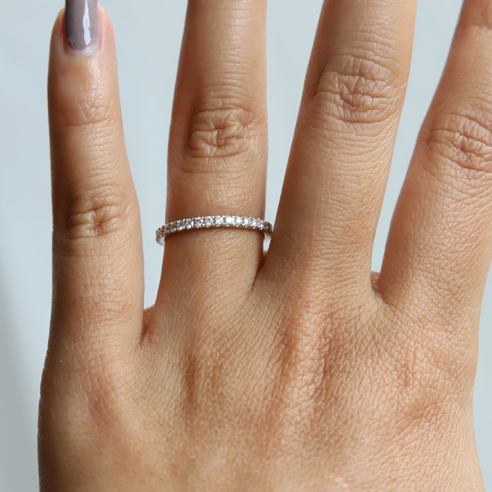 2 mm Pave' Set Diamond Wedding Ring