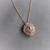 Victoria | Oval Morganite Halo Necklace