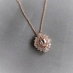 Victoria | Oval Morganite Halo Necklace
