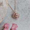 Victoria | Oval Morganite Halo Necklace