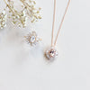 Victoria | Oval Morganite Halo Necklace