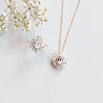 Victoria | Oval Morganite Halo Necklace