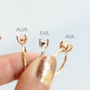 ALVA l 0.7 ct Round Rose Quartz Dainty Solitaire Ring In Hammer Finish - Emi Conner Jewelry 