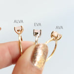 ALVA |  0.7 ct. Round Black Onyx Solitaire in Hammer Finish - Emi Conner Jewelry 