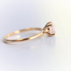 ALVA l 0.7 ct Round Rose Quartz Dainty Solitaire Ring In Hammer Finish - Emi Conner Jewelry 