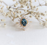 Lana | Oval London Blue Topaz Halo Ring