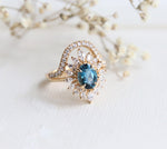 Lana | Oval London Blue Topaz Halo Ring