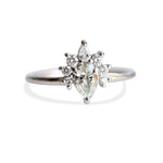 Ophelia | GIA CERTIFIED 0.3 ct. Pear Diamond Crown Ring - Emi Conner Jewelry 