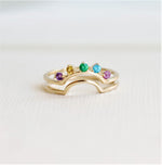 JOY | 5-Stone Double Arch Band in Love Is Love color