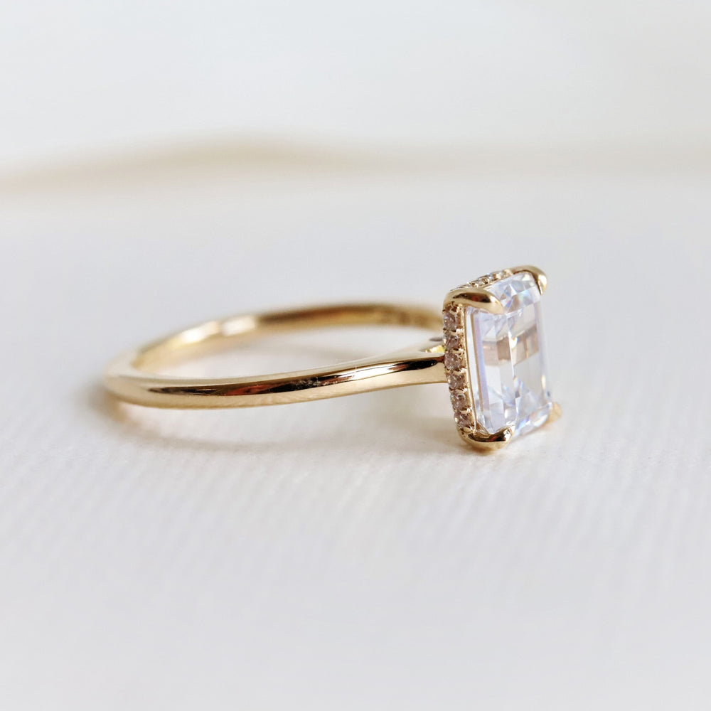 WYN Hidden Halo | Emerald Cut Solitaire Ring
