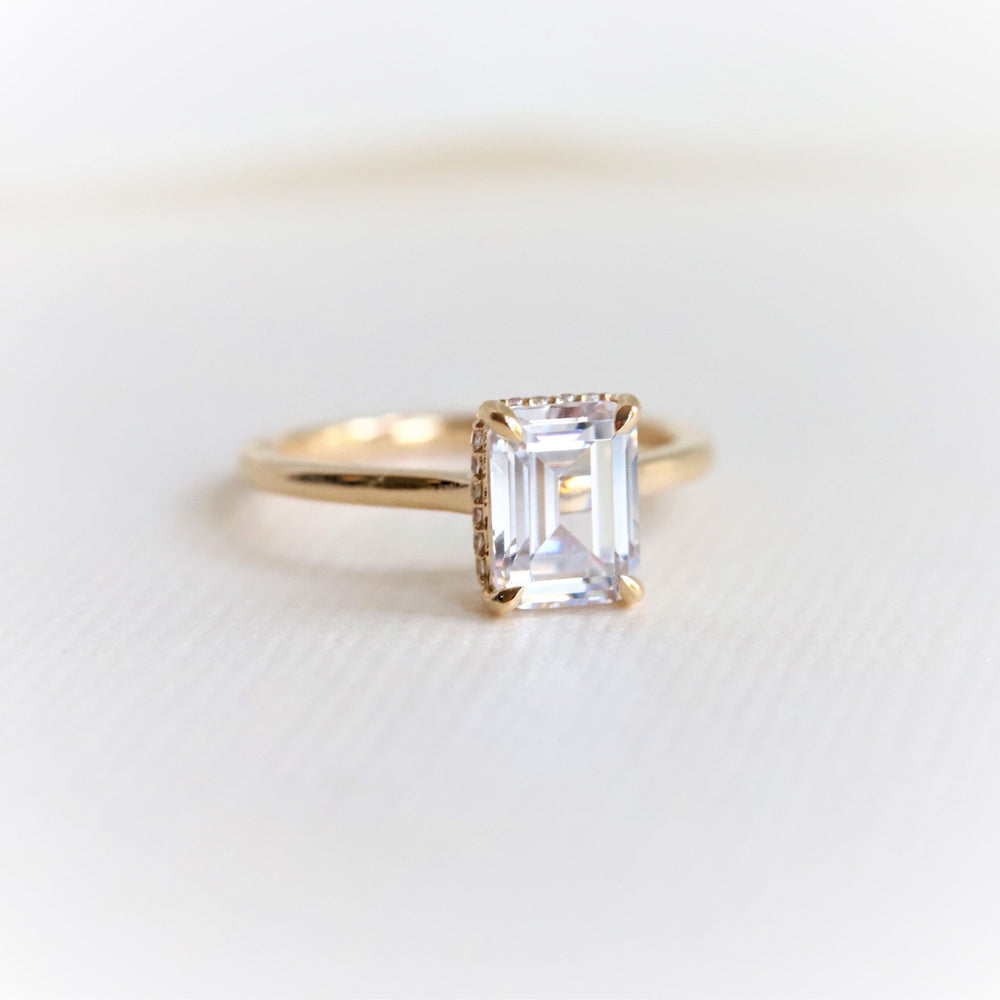 WYN Hidden Halo | Emerald Cut Solitaire Ring
