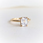 WYN Hidden Halo | Emerald Cut Solitaire Ring