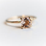ALVA | 0.7 ct Round Peach Morganite Solitaire Ring - Emi Conner Jewelry 