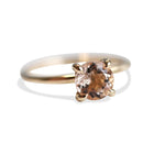 ALVA | 0.7 ct Round Peach Morganite Solitaire Ring - Emi Conner Jewelry 
