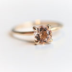 ALVA | 0.7 ct Round Peach Morganite Solitaire Ring - Emi Conner Jewelry 