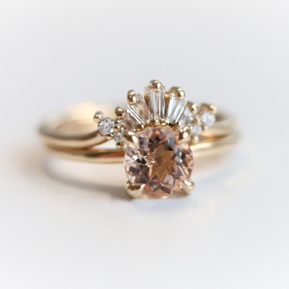 ALVA | 0.7 ct Round Peach Morganite Solitaire Ring - Emi Conner Jewelry 