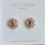 Victoria | 14K Morganite & Diamond Earrings - Emi Conner Jewelry 