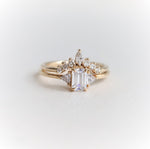 Alexis | Emerald Cut Diamond & Triangle Diamond Ring