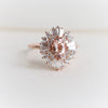 READY TO SHIP | 14k Victoria Oval Morganite Halo Ring