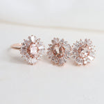 READY TO SHIP | 14k Victoria Oval Morganite Halo Ring