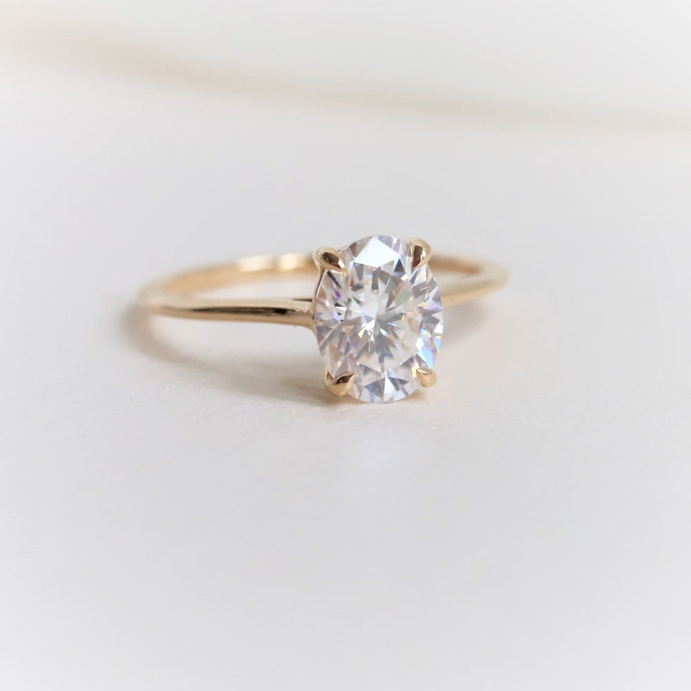 AVA | 1.5 ct. Oval Dainty Cathedral Solitaire Ring