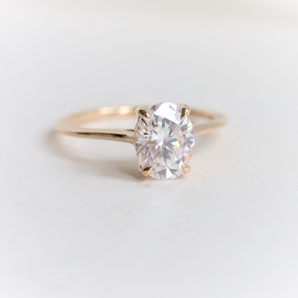 AVA | 1.5 ct. Oval Dainty Cathedral Solitaire Ring