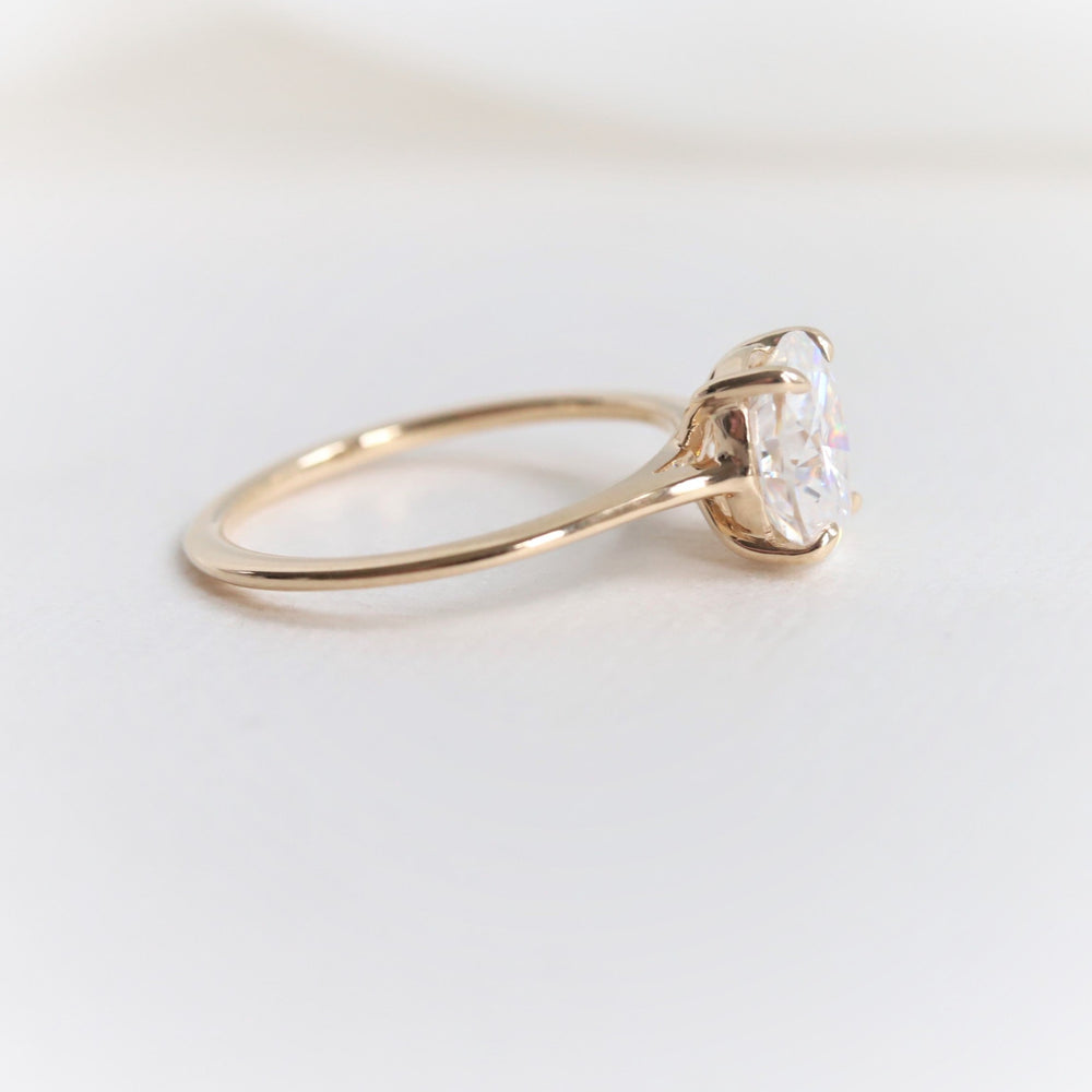 AVA | 1.5 ct. Oval Dainty Cathedral Solitaire Ring