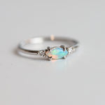 Diana | 14K Marquise Australian Opal and Diamond Ring - Emi Conner Jewelry 