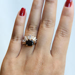 Stella | Oval 1.5 ct. Black Onyx Hidden Star East West Ring