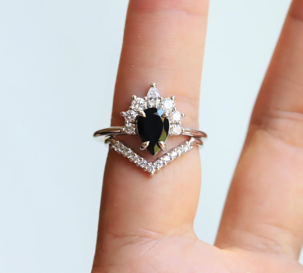 Ophelia XL | Pear Black Onyx & Diamond