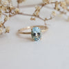 Fleur De Lis | 14K Oval Aquamarine Vintage Inspired Solitaire Ring