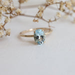 Fleur De Lis | 1 ct. Oval Aquamarine Solitaire Ring