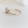 Fleur De Lis | 14K Oval Aquamarine Vintage Inspired Solitaire Ring