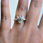 Fleur De Lis | 14K Oval Aquamarine Vintage Inspired Solitaire Ring