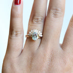 Fleur De Lis | 14K Oval Aquamarine Vintage Inspired Solitaire Ring